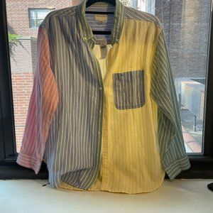 American Eagle Mixed Stripe Colorblock Button Down (NWT)